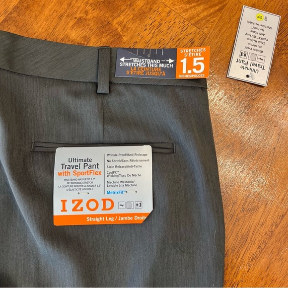 Izod Other - NWT Izod ultimate travel gray dress pants size 33x32 men’s